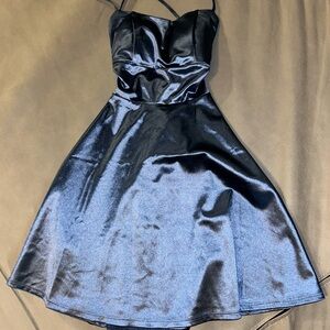 Elegant Black Satin Dress